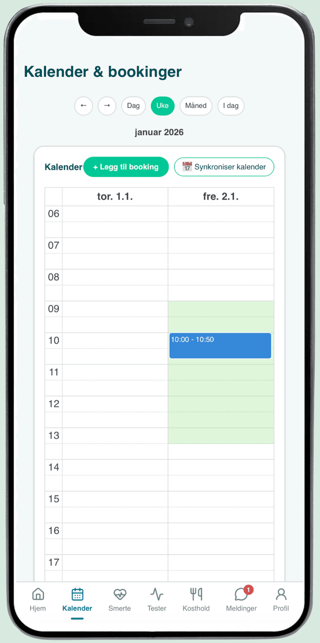 SmerteFri – kalender for rehab og oppfølging